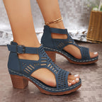 Women’s Cutout Block Heel Sandals - Modern Dress Style - Nova