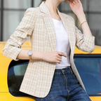 Women’s One-Button Blazer – Casual Office Tailored Fit - Anna