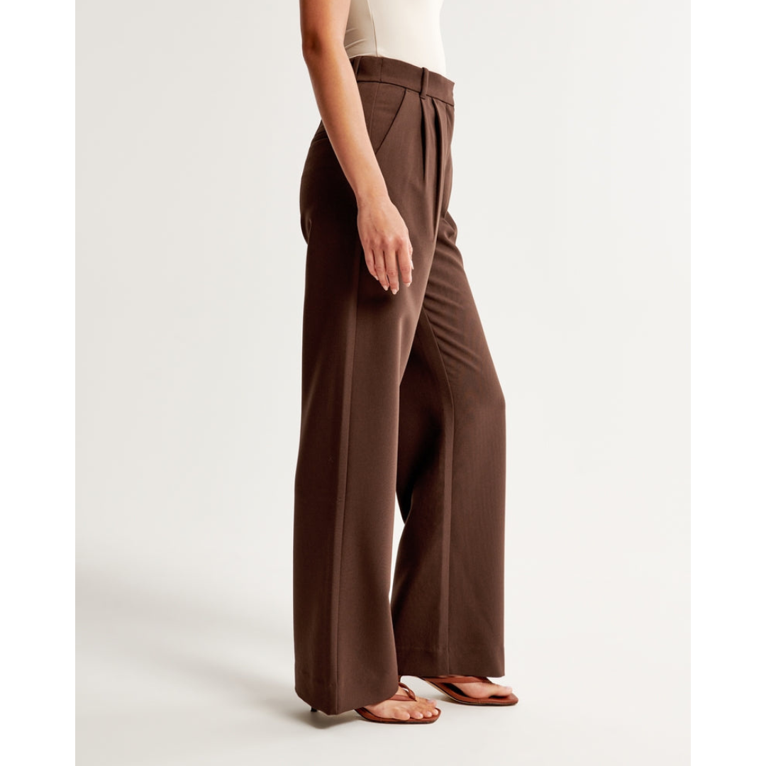 Women’s Pleated Wide Leg Pants - Relaxed Fit Tailored Trousers
