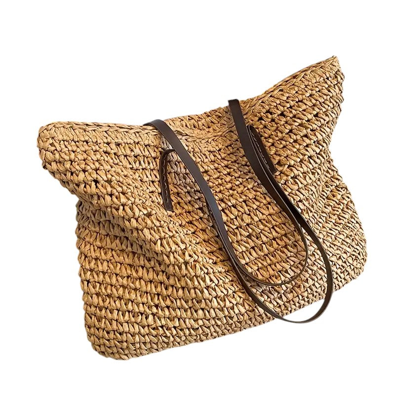 Women’s Woven Tote Bag - Lightweight Large Capacity Bag - Olivia