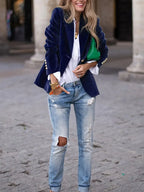 Women’s Classic Blazer – One-Button Tailored Fit - Sabina