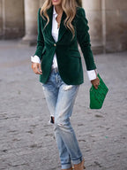 Women’s Classic Blazer – One-Button Tailored Fit - Sabina