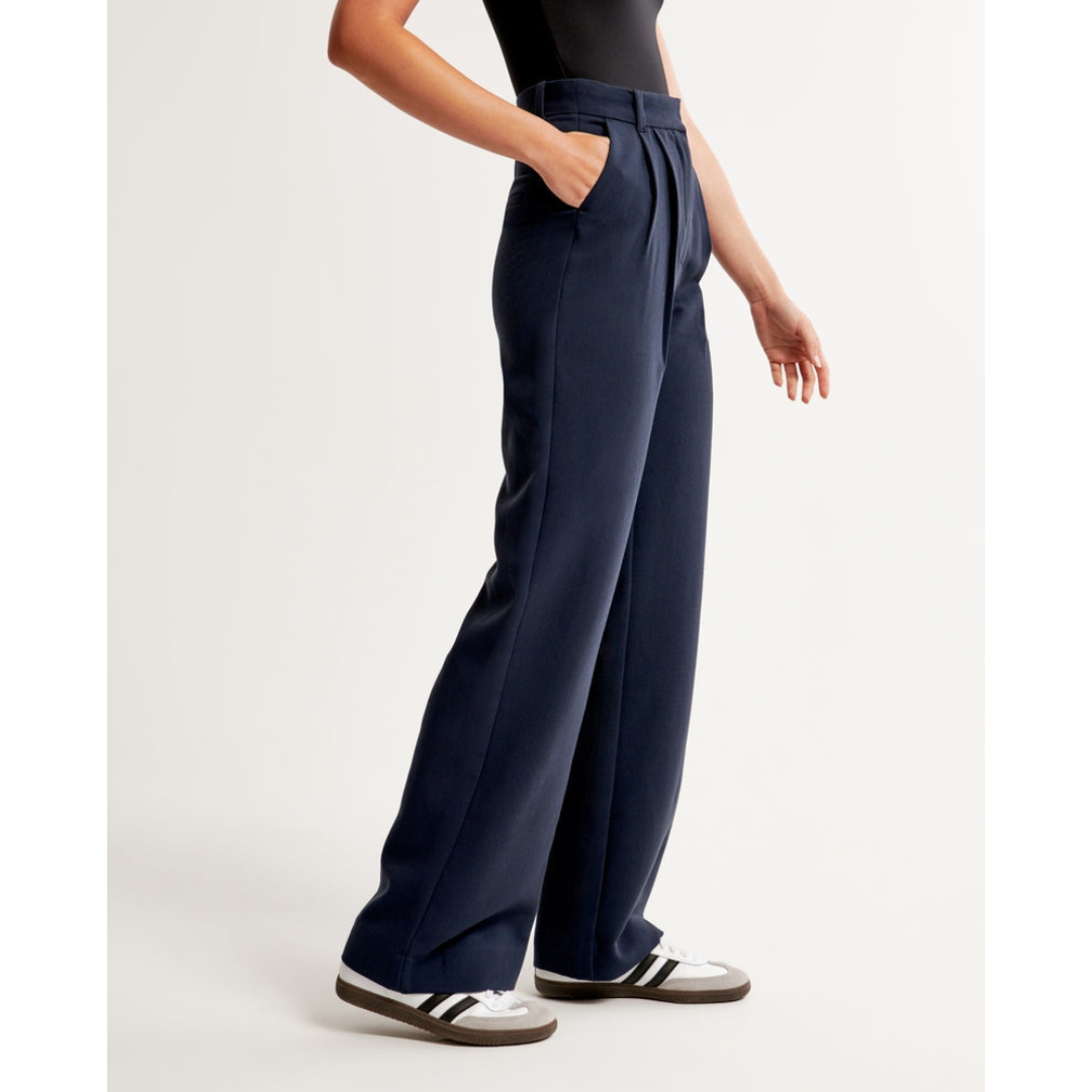 Women’s Pleated Wide Leg Pants - Relaxed Fit Tailored Trousers