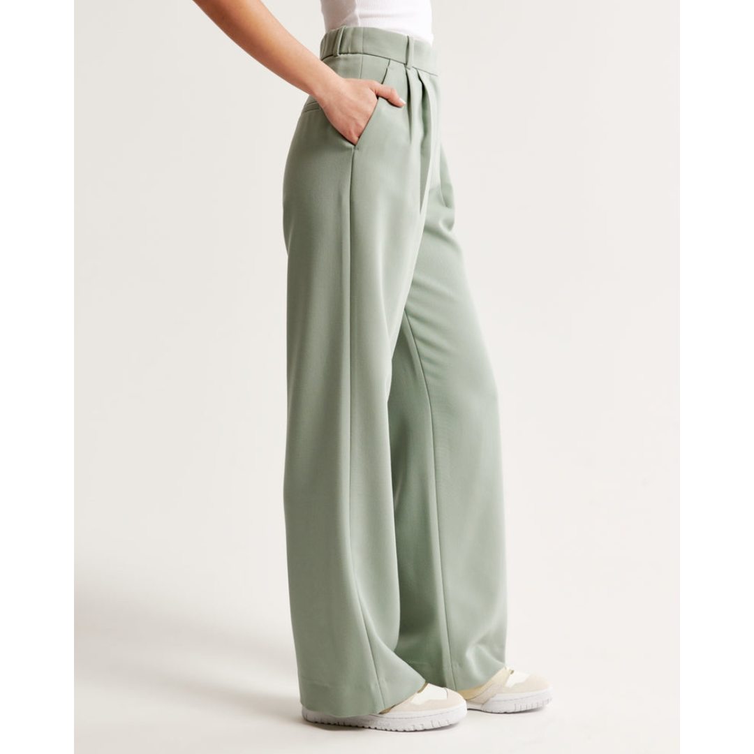 Women’s Pleated Wide Leg Pants - Relaxed Fit Tailored Trousers