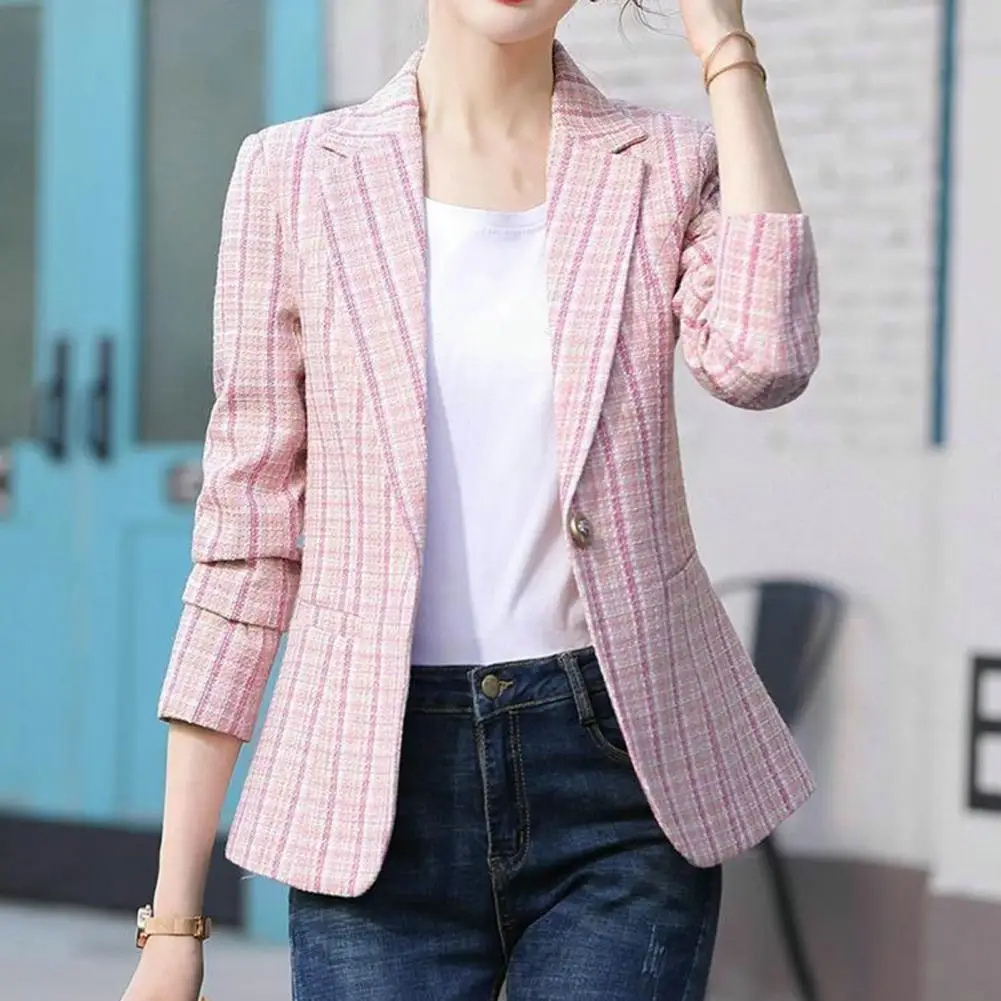 Women’s One-Button Blazer – Casual Office Tailored Fit - Anna