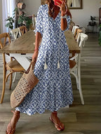 Charm | Ruffle V-Neck Boho Dress