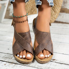 Women’s Wedge Platform Sandals - Comfortable Lift Style - Viola