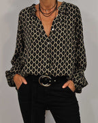 Women’s Boho Blouse – V-Neck Summer Blouse – Luna