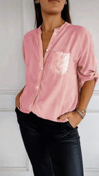 Women’s Sequin Blouse – Statement Party Blouse – Nicole