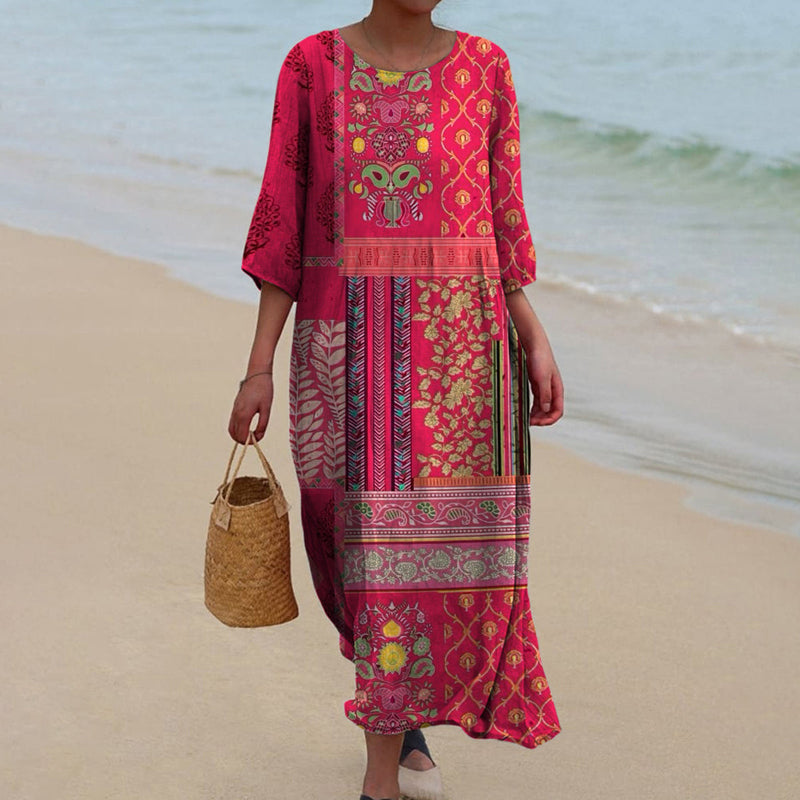 Daniella | Ethnic Print Boho Maxi Dress
