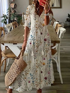Charm | Ruffle V-Neck Boho Dress