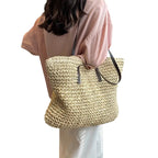 Women’s Woven Tote Bag - Lightweight Large Capacity Bag - Olivia