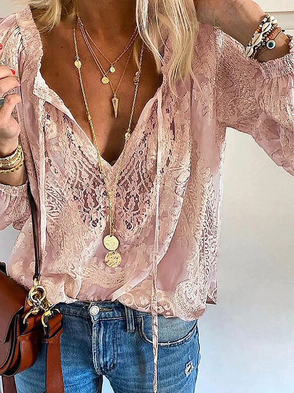 Women’s Lace Blouse – Elegant Detail Blouse – Kiki