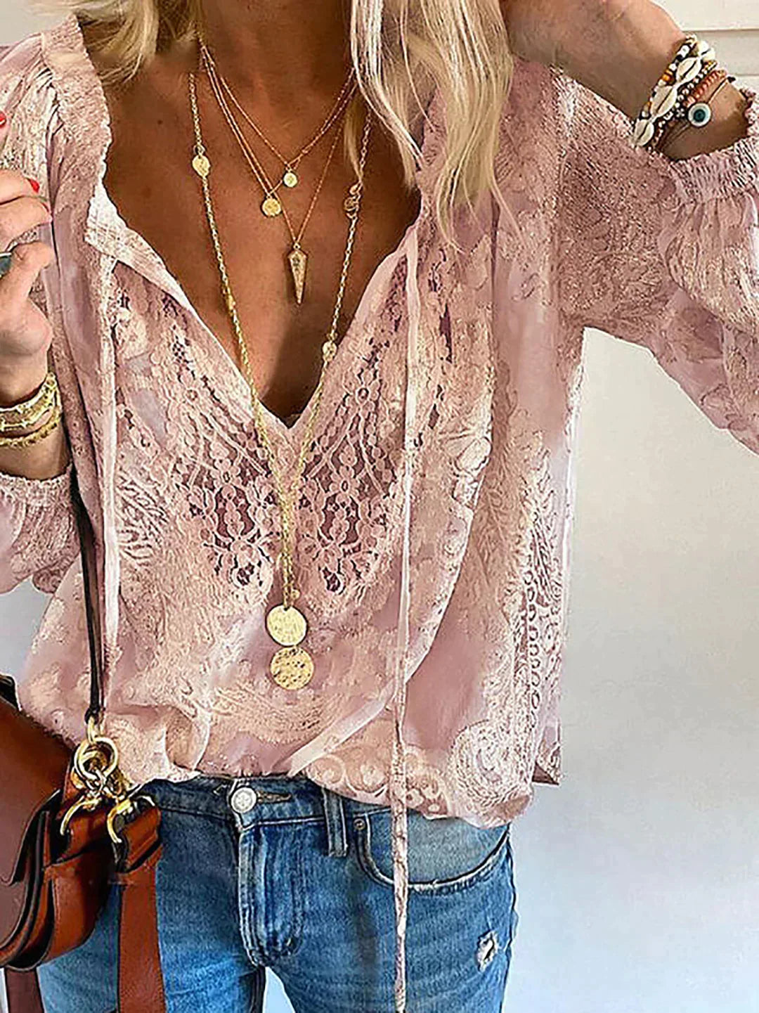 Women’s Lace Blouse – Elegant Detail Blouse – Kiki