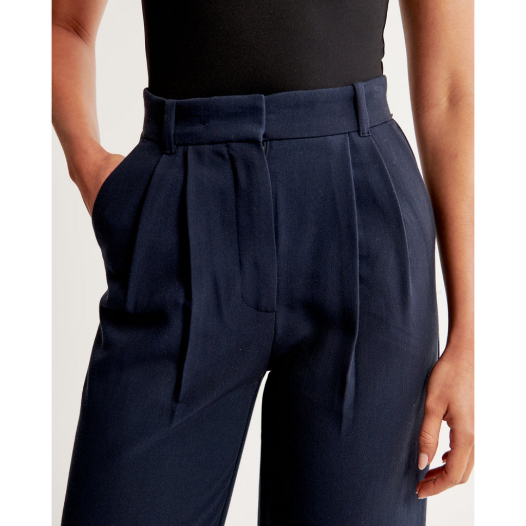 Women’s Pleated Wide Leg Pants - Relaxed Fit Tailored Trousers