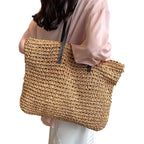 Women’s Woven Tote Bag - Lightweight Large Capacity Bag - Olivia