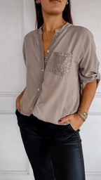 Women’s Sequin Blouse – Statement Party Blouse – Nicole