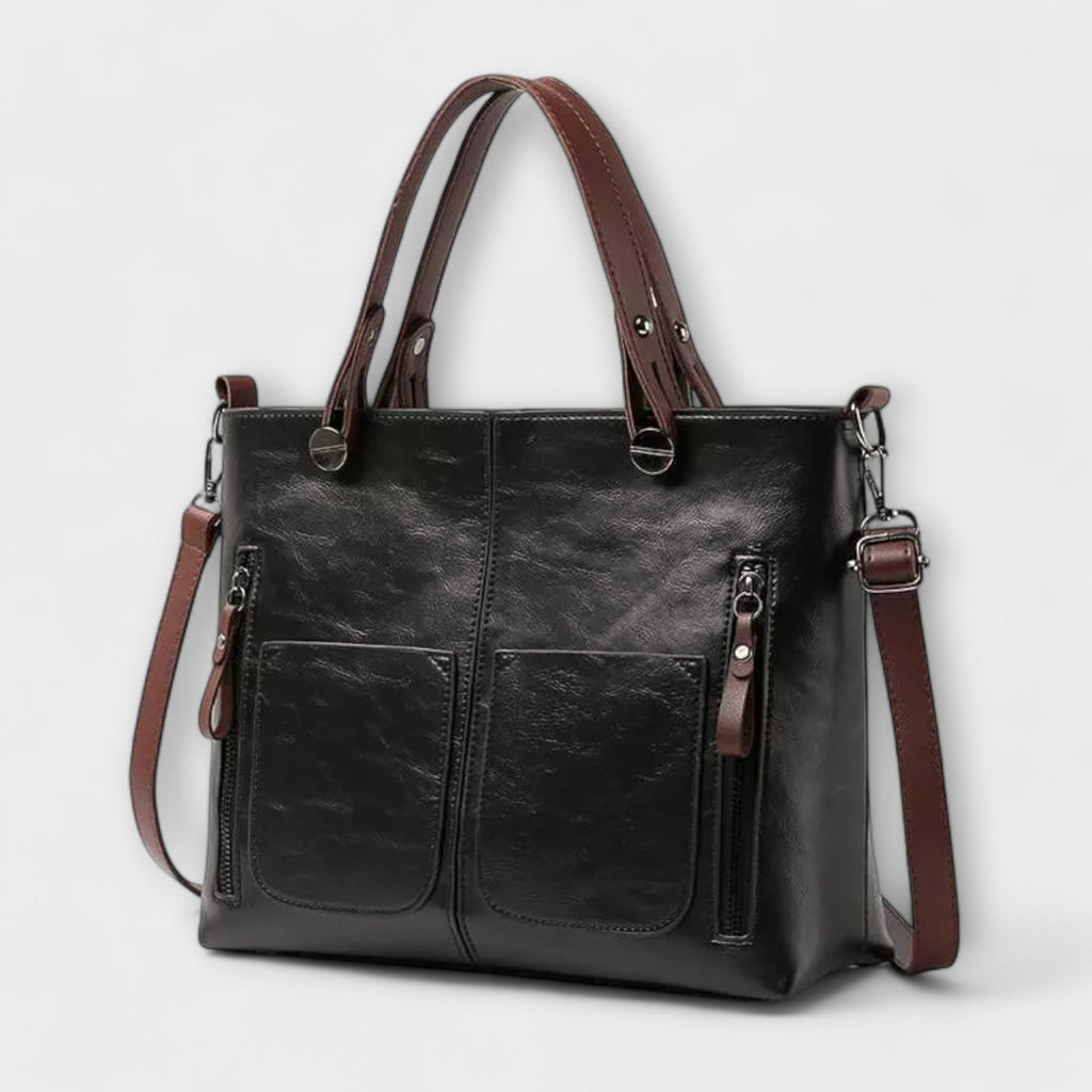 Women’s Elegant Leather Tote Bag - Large Capacity Everyday Bag - Lora