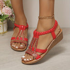 Women’s Crystal Braided Sandals - Elegant Sparkle Style - Elara