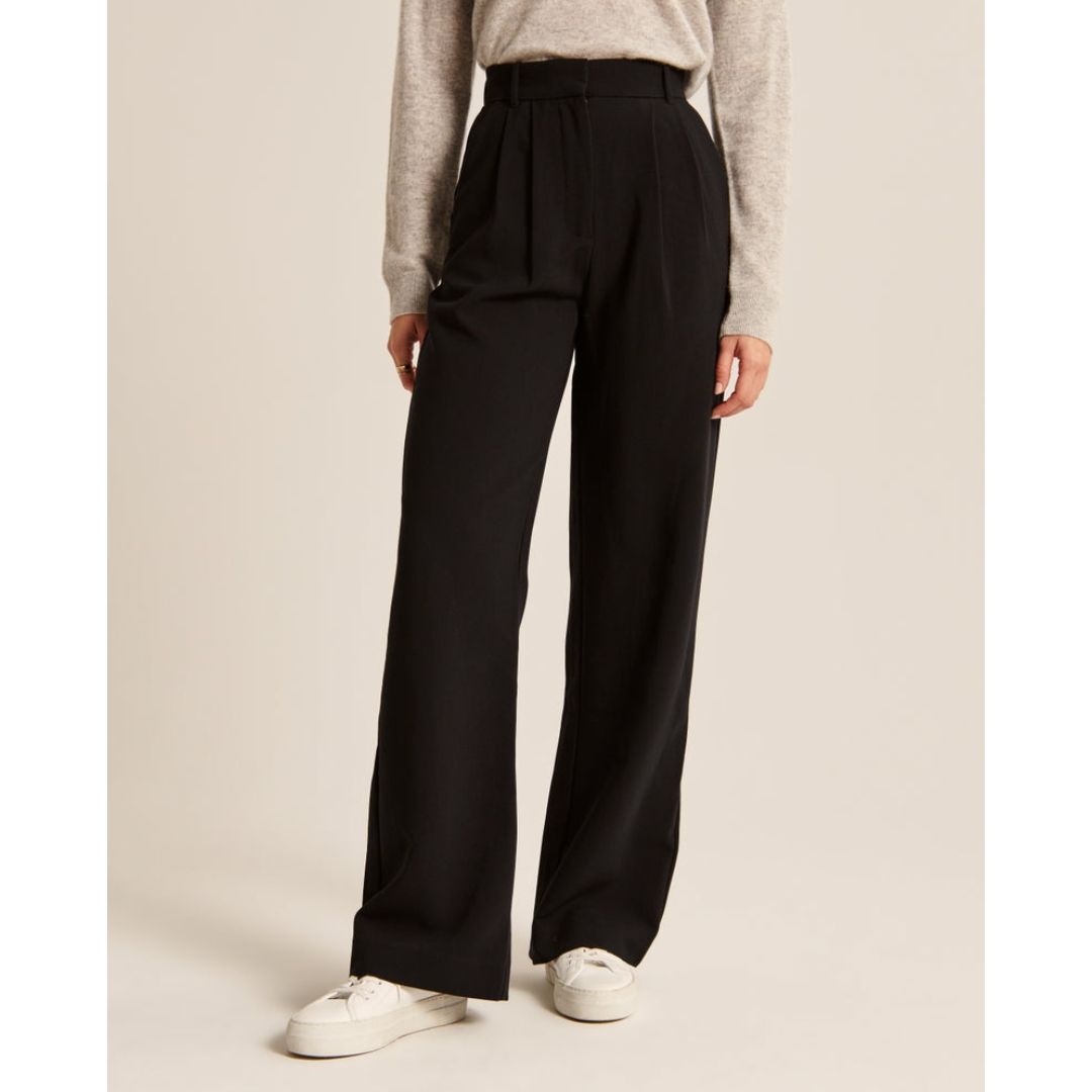 Women’s Pleated Wide Leg Pants - Relaxed Fit Tailored Trousers