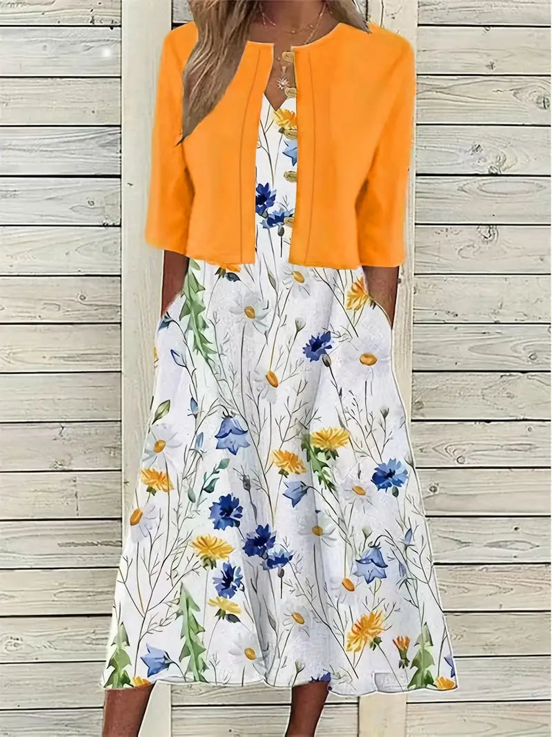 Women’s Dress Set – Floral 2-Piece Summer Set – Lily