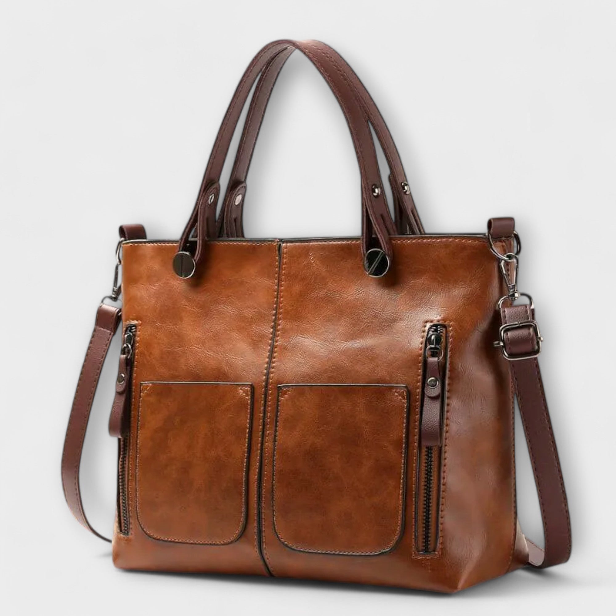 Women’s Elegant Leather Tote Bag - Large Capacity Everyday Bag - Lora