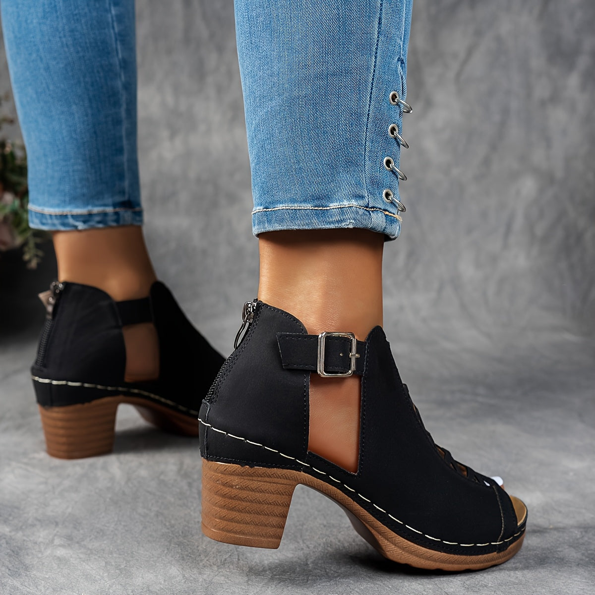 Women’s Lattice Heel Sandals - Chic Dress Style - Nessa