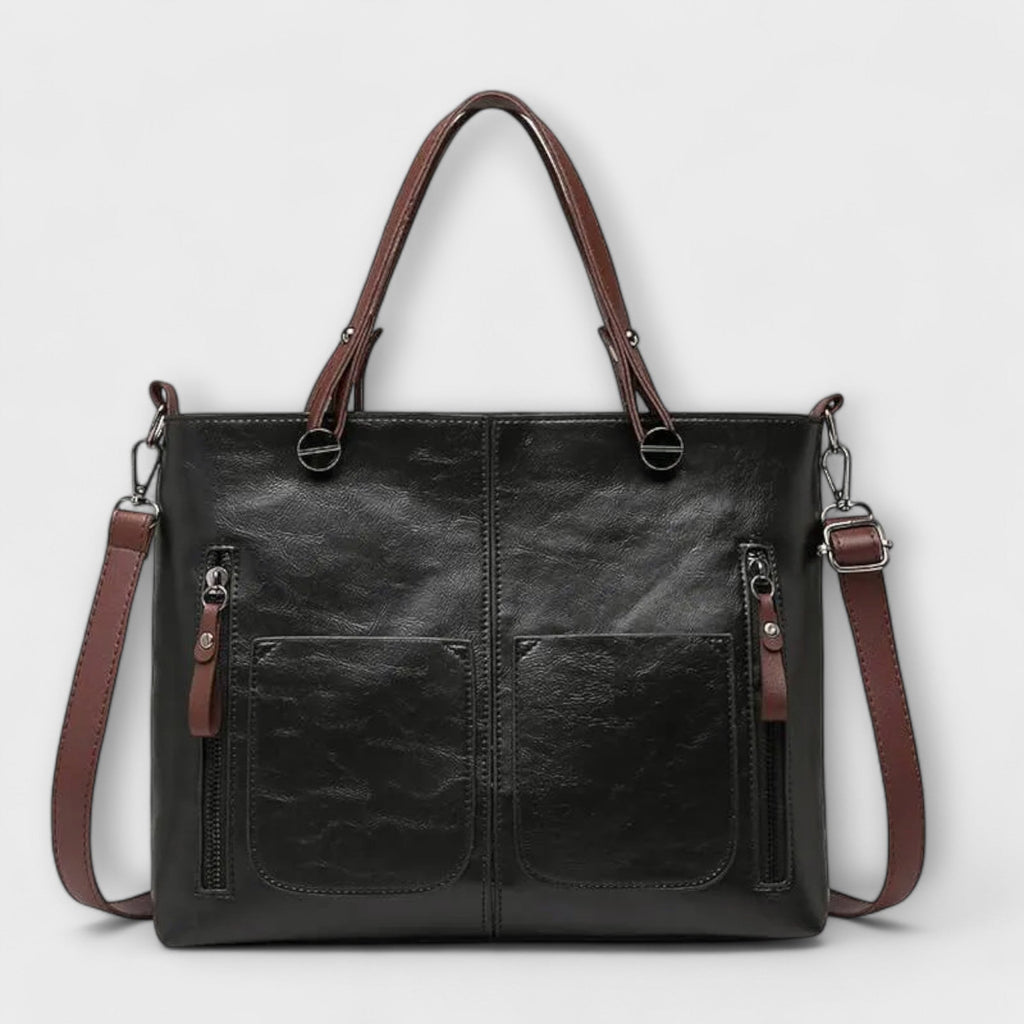 Women’s Elegant Leather Tote Bag - Large Capacity Everyday Bag - Lora