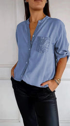 Women’s Sequin Blouse – Statement Party Blouse – Nicole