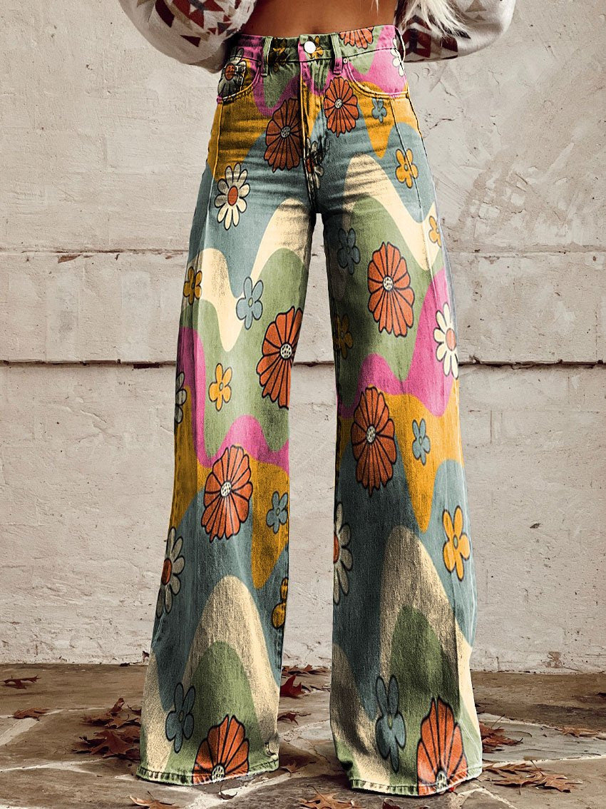 Women’s Casual Baggy Jeans - Relaxed Fit Long Denim - Ritan