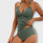 Women’s Halter Bikini Set – Solid Two Piece Swimwear – Ella