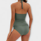 Women’s Halter Bikini Set – Solid Two Piece Swimwear – Ella