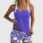 Women’s Tankini Swimsuit – Floral Print Two Piece Swimwear – Chloe