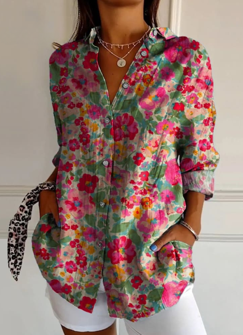 Women’s Floral Blouse – Fresh Spring Summer Blouse – Daisy