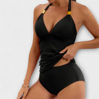 Women’s Halter Bikini Set – Solid Two Piece Swimwear – Ella