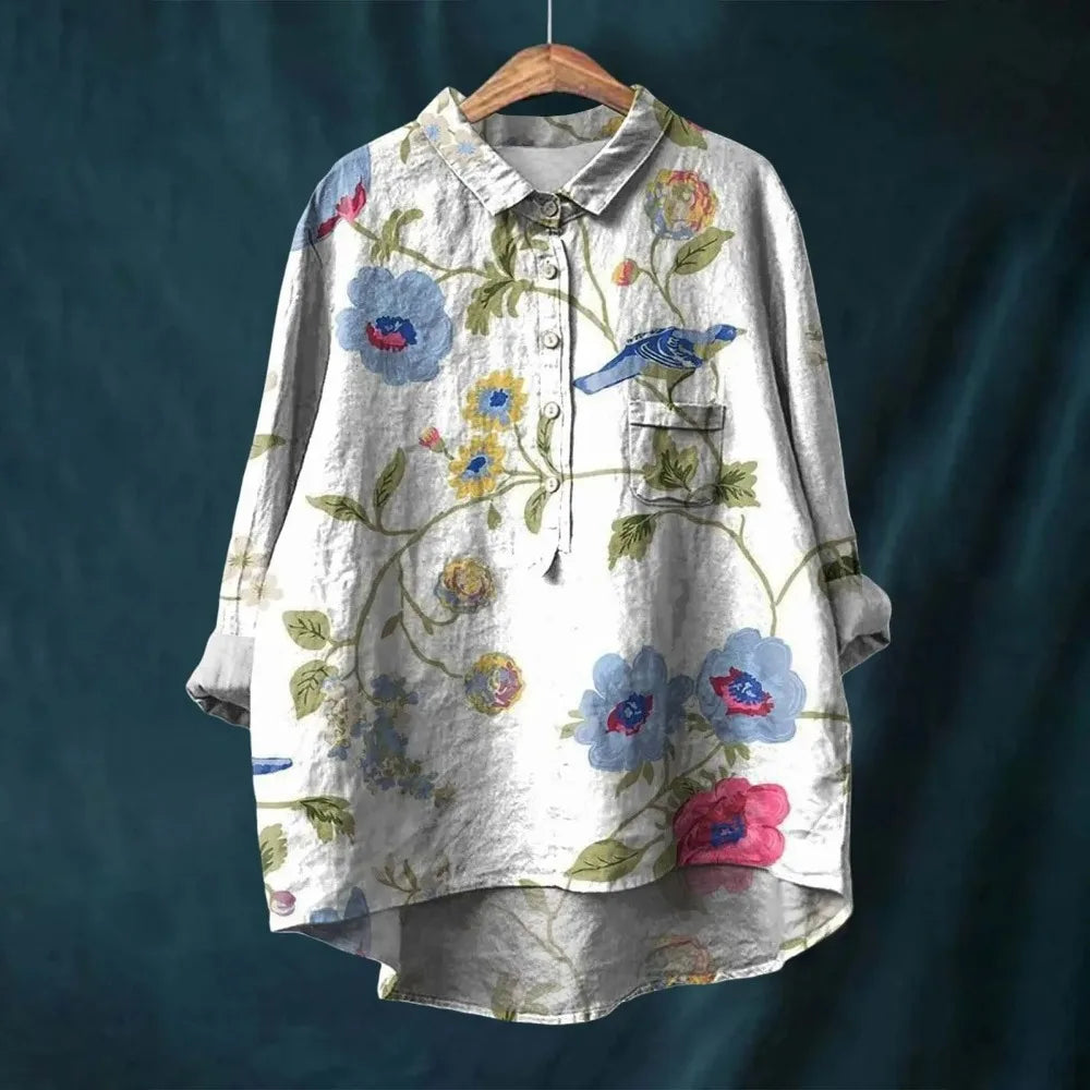 Women’s Floral Blouse – Vintage Romantic Summer Blouse – Rose