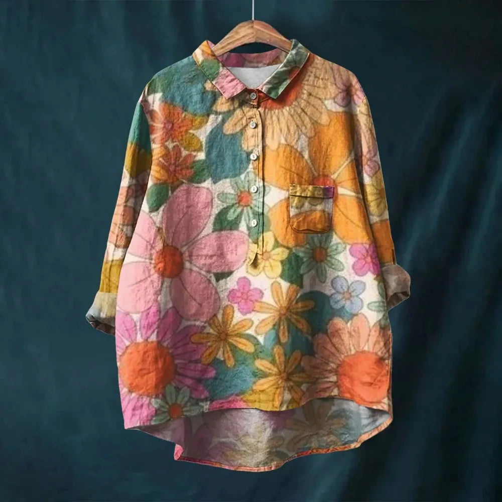Women’s Floral Blouse – Vintage Romantic Summer Blouse – Rose