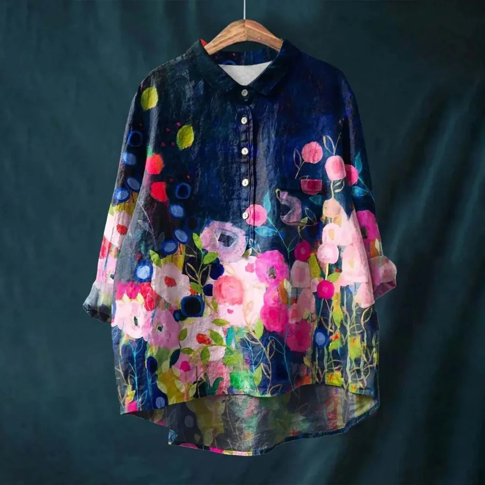 Women’s Floral Blouse – Vintage Romantic Summer Blouse – Rose