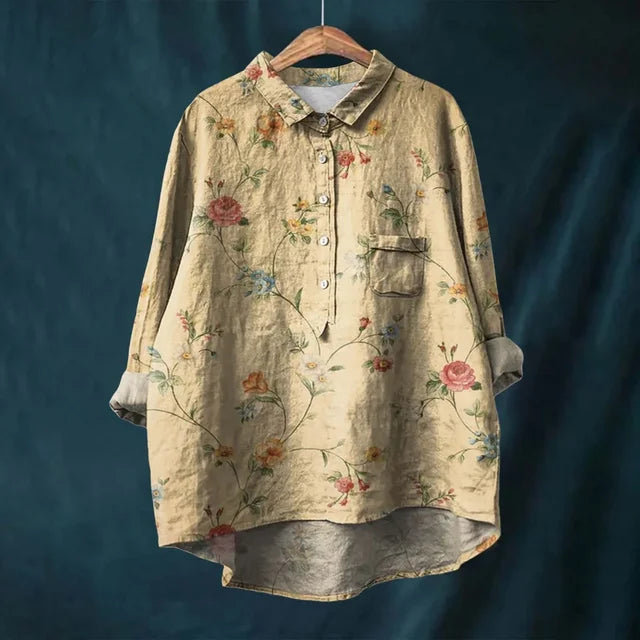 Women’s Floral Blouse – Vintage Romantic Summer Blouse – Rose