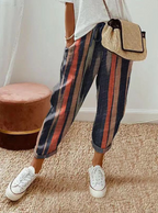 Women’s Drawstring Casual Pants - Cropped Straight Leg Trousers - CozyFlex