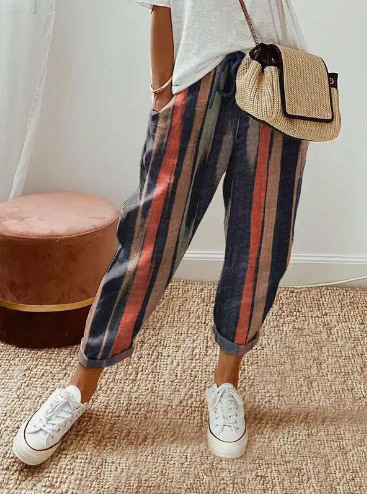 Women’s Drawstring Casual Pants - Cropped Straight Leg Trousers - CozyFlex