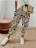 Women’s Drawstring Casual Pants - Cropped Straight Leg Trousers - CozyFlex
