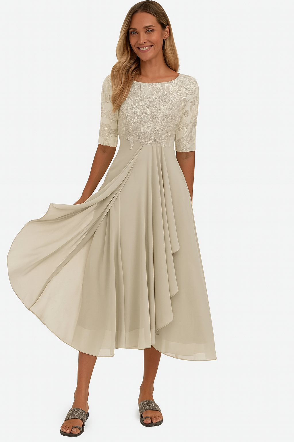 Vera | Elegant Lace Midi Dress