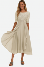 Vera | Elegant Lace Midi Dress