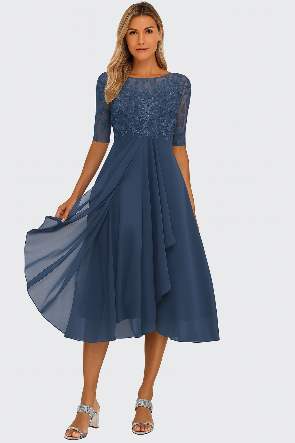 Vera | Elegant Lace Midi Dress
