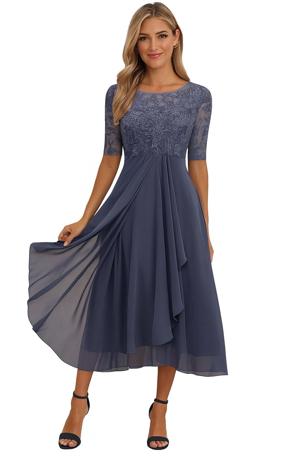 Vera | Elegant Lace Midi Dress
