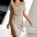 Elena | Elegant Tiered Midi Dress