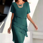 Elena | Elegant Tiered Midi Dress