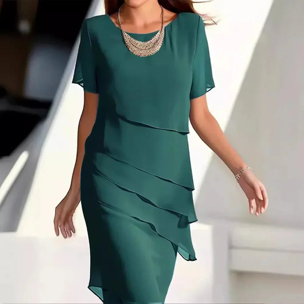 Elena | Elegant Tiered Midi Dress