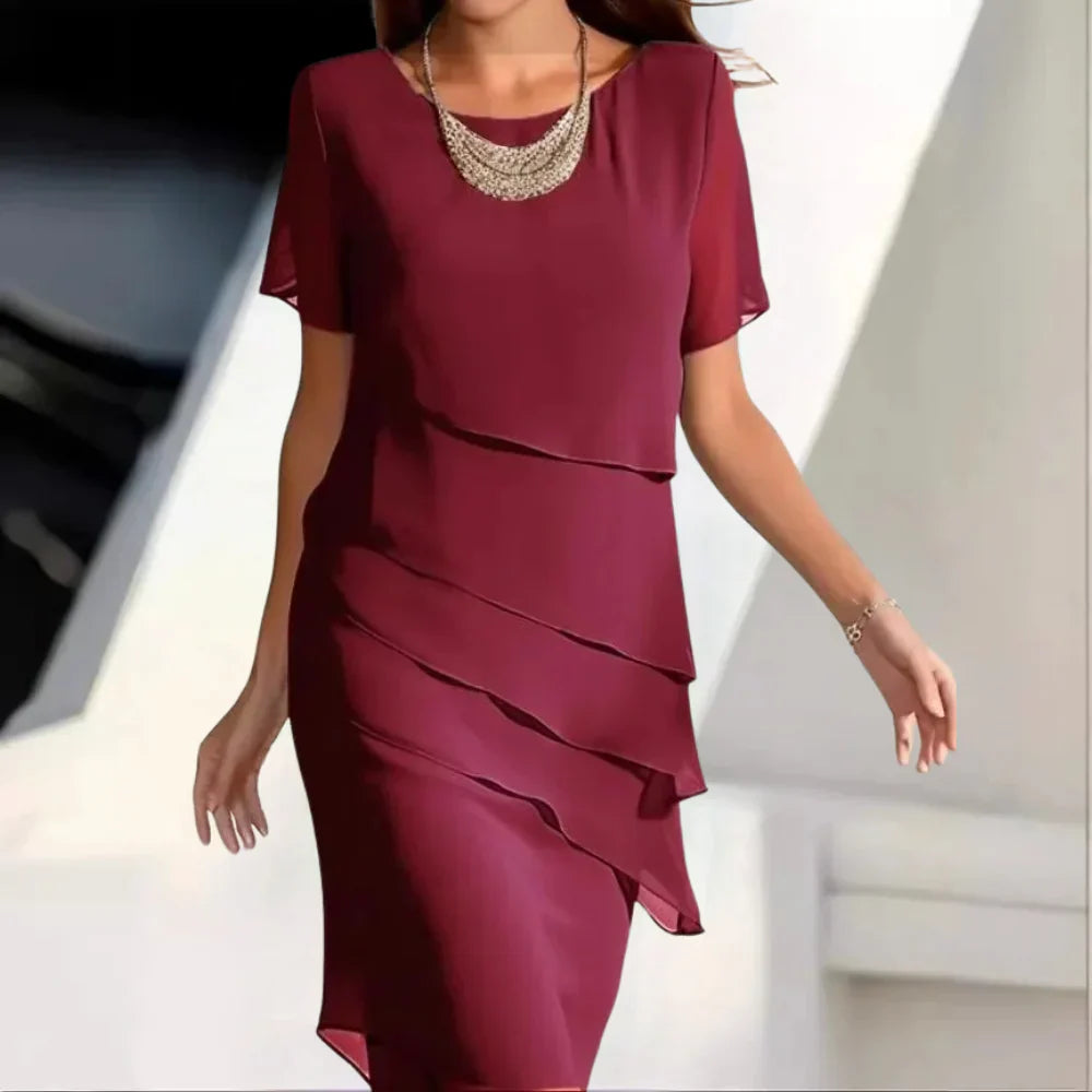 Elena | Elegant Tiered Midi Dress